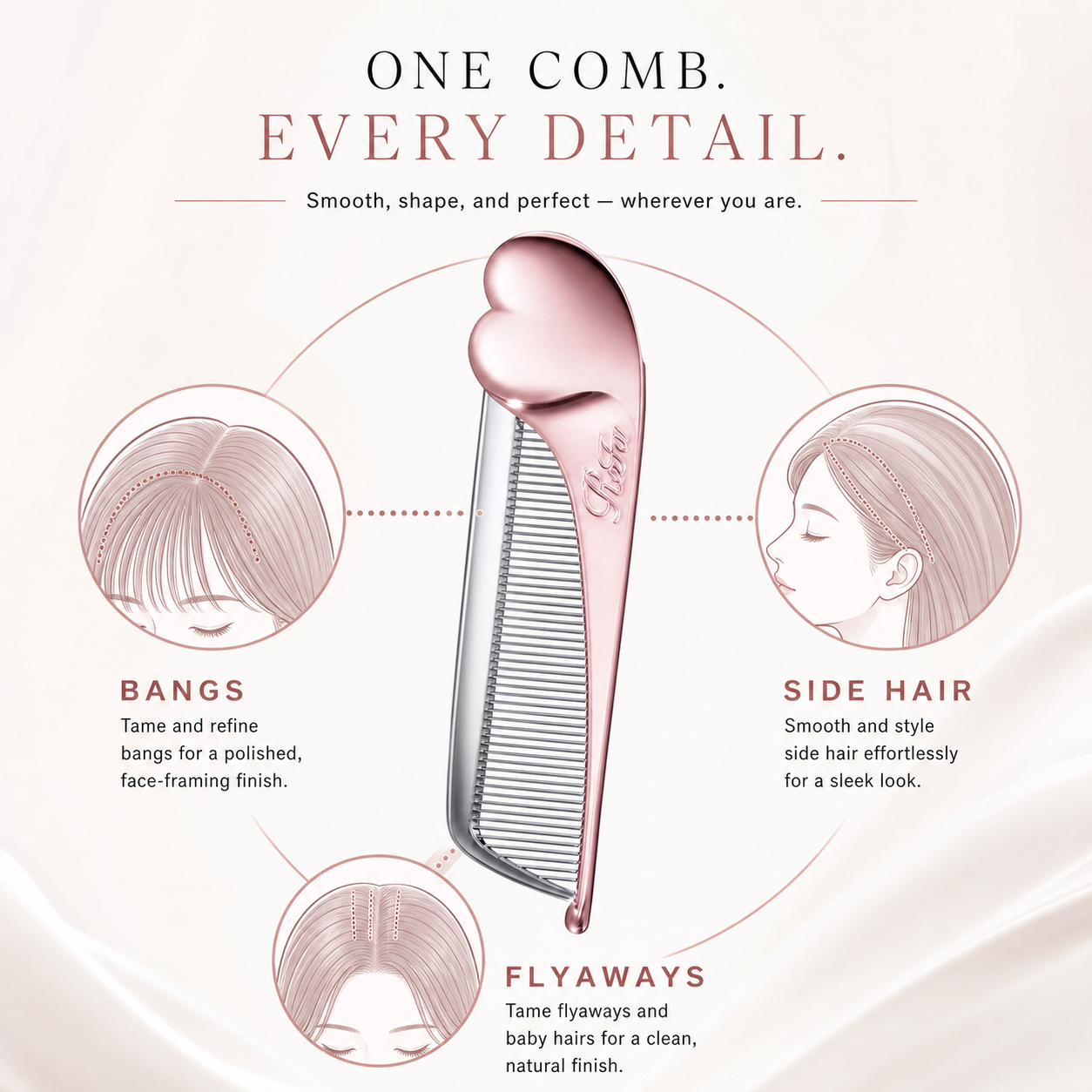 ReFa HEART COMB Aira design detail