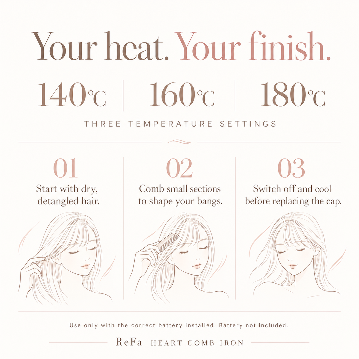 140°C, 160°C and 180°C settings and how to use