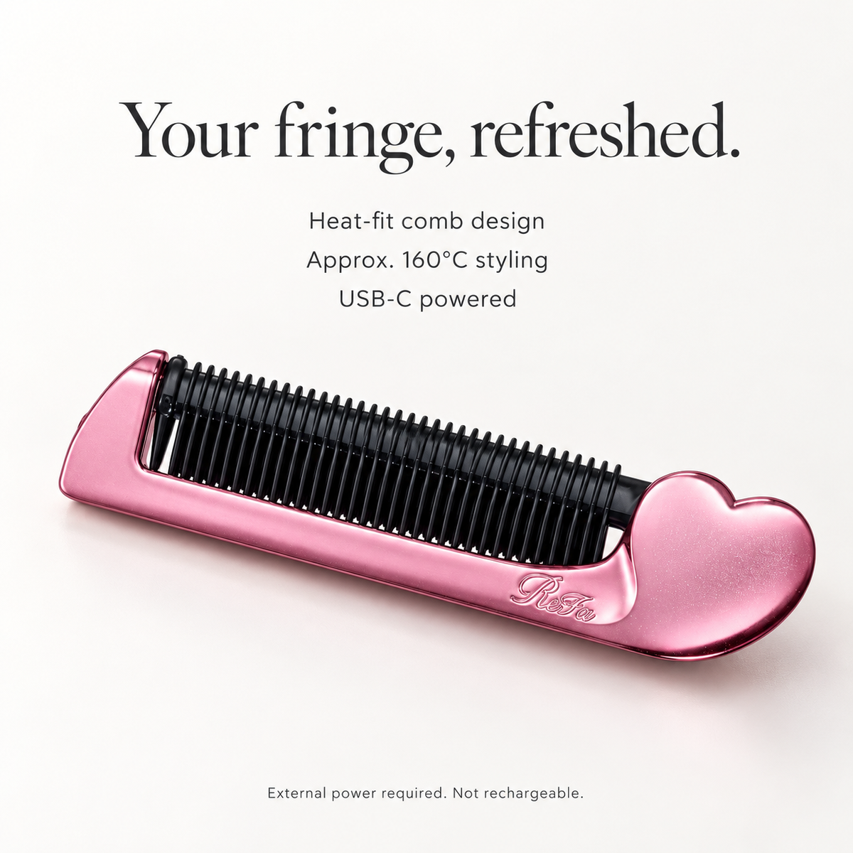 ReFa HEART COMB IRON Aira Heat-fit design and USB-C power