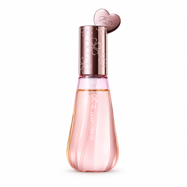 ReFa HEART LOCK OIL MOIST 90mL pink heart-design bottle on white