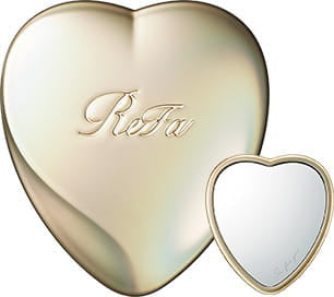 ReFa HEART MIRROR Silky gold — one mirror, two views