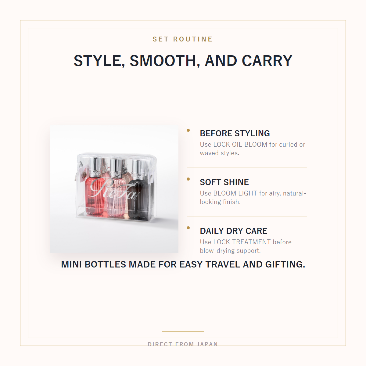 ReFa LOCK Series Mini Bottle Set Bloom PLAZA Limited styling care routine