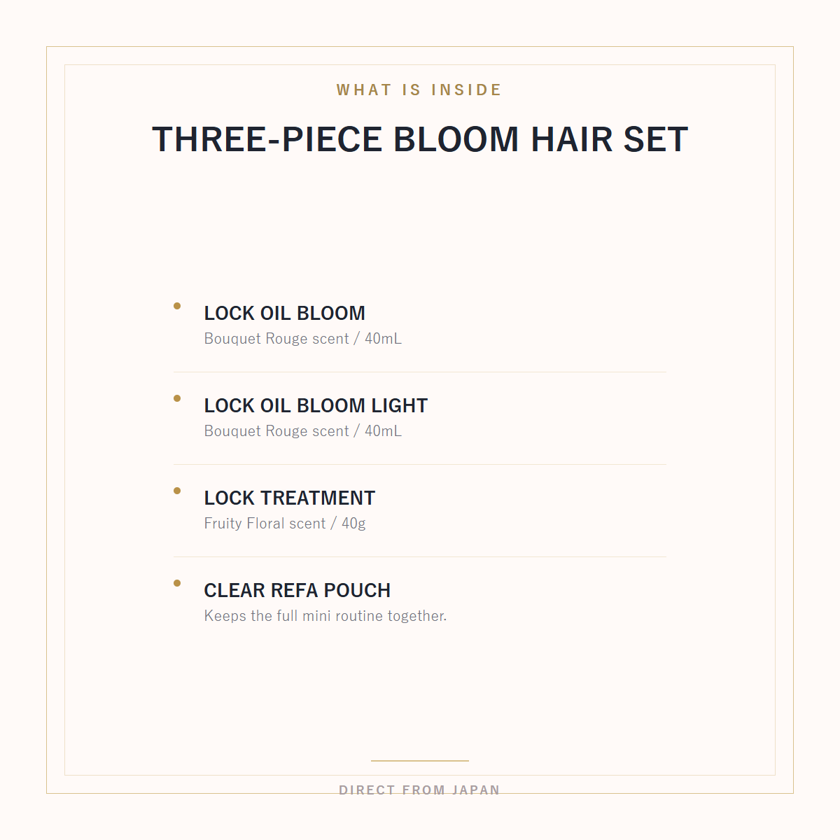 ReFa LOCK Series Mini Bottle Set Bloom PLAZA Limited set contents