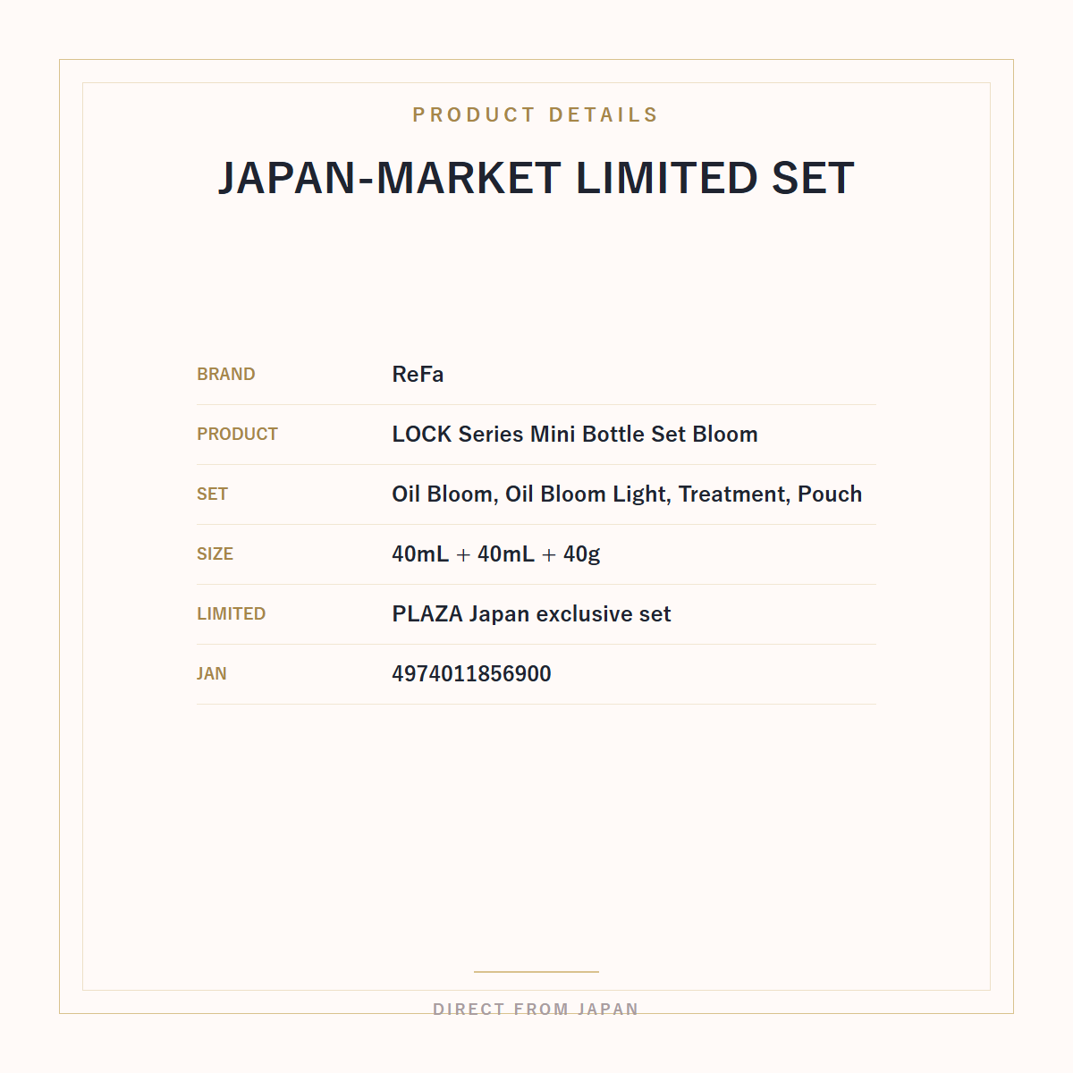 ReFa LOCK Series Mini Bottle Set Bloom PLAZA Limited product details