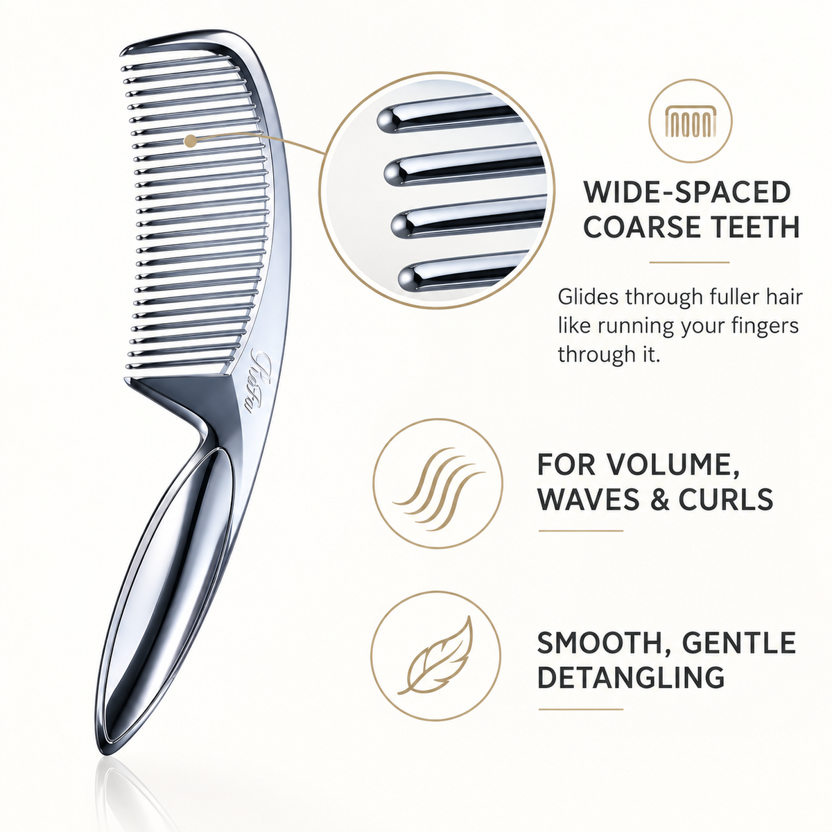 ReFa MARQUISE DEEP wide-tooth comb features