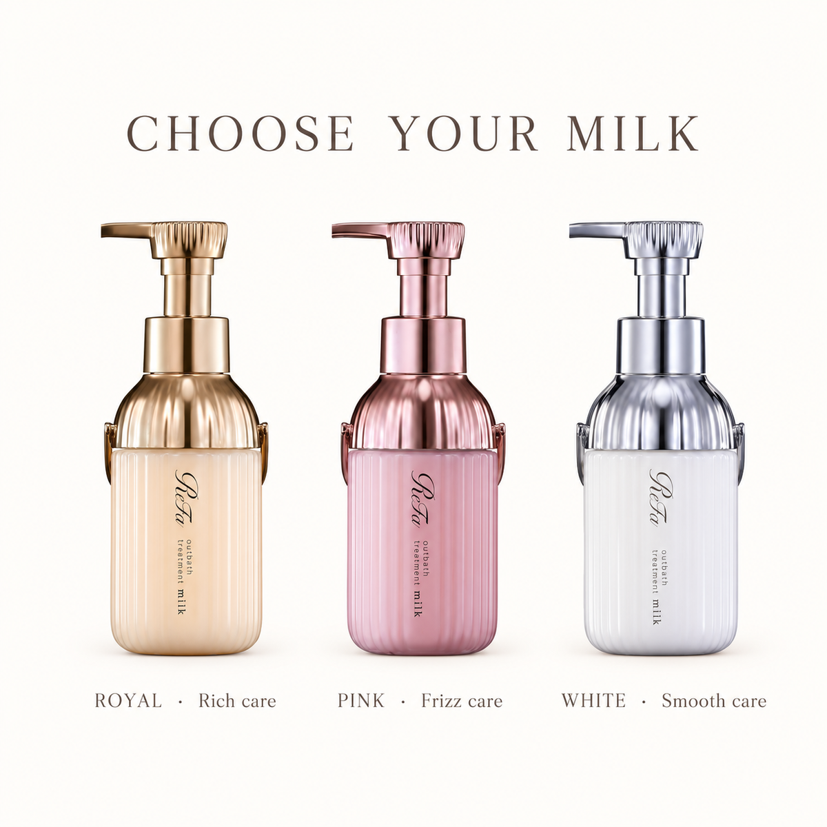 ReFa Milk Protein Royal Pink White type comparison