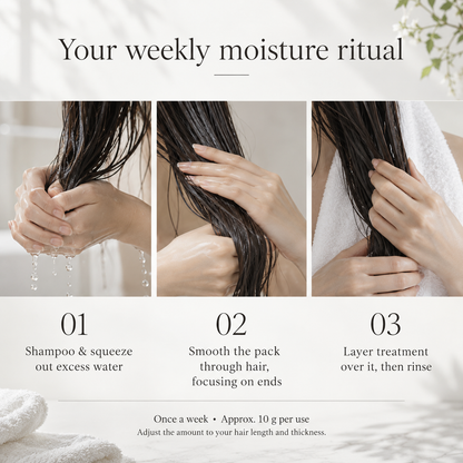 Three-step weekly pre hair pack routine