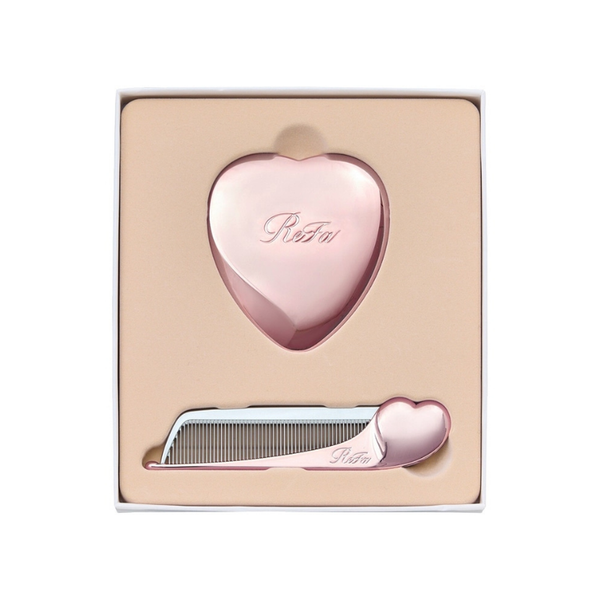 ReFa Heart Comb & Mirror Gift Set on a clean white background