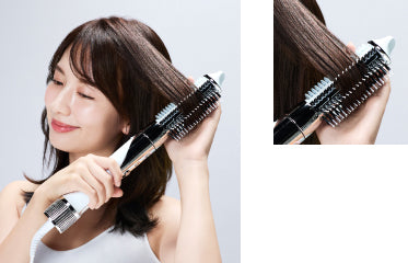 Using Curl Brush to style the ends