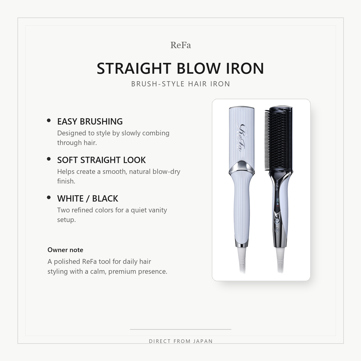 ReFa STRAIGHT BLOW IRON elegant overview