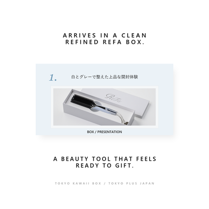 ReFa STRAIGHT BLOW IRON refined box presentation