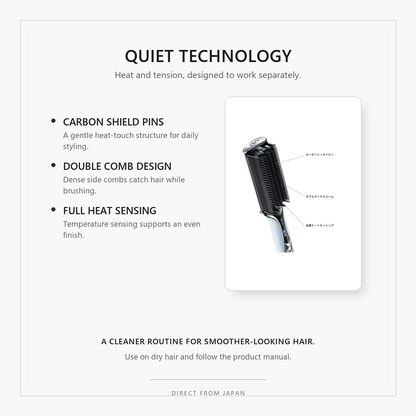 ReFa STRAIGHT BLOW IRON carbon shield pins and double comb features