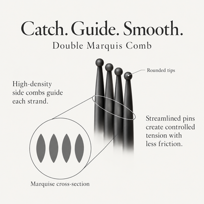 Double Marquis Comb design for controlled styling