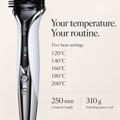 Five temperature settings and compact dimensions