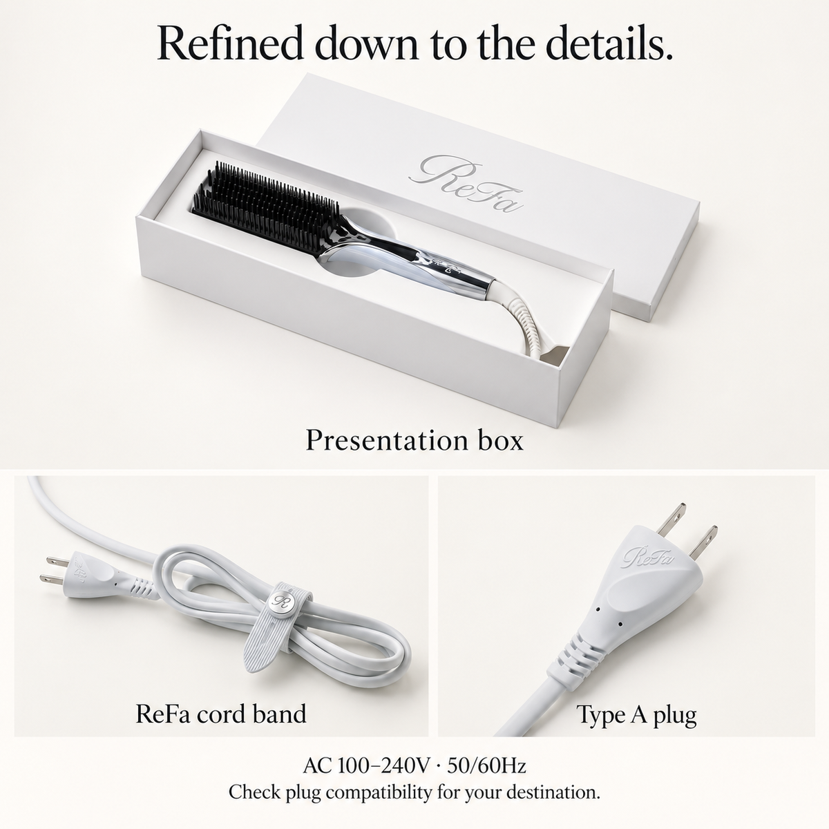 Presentation box cord band and electrical specifications