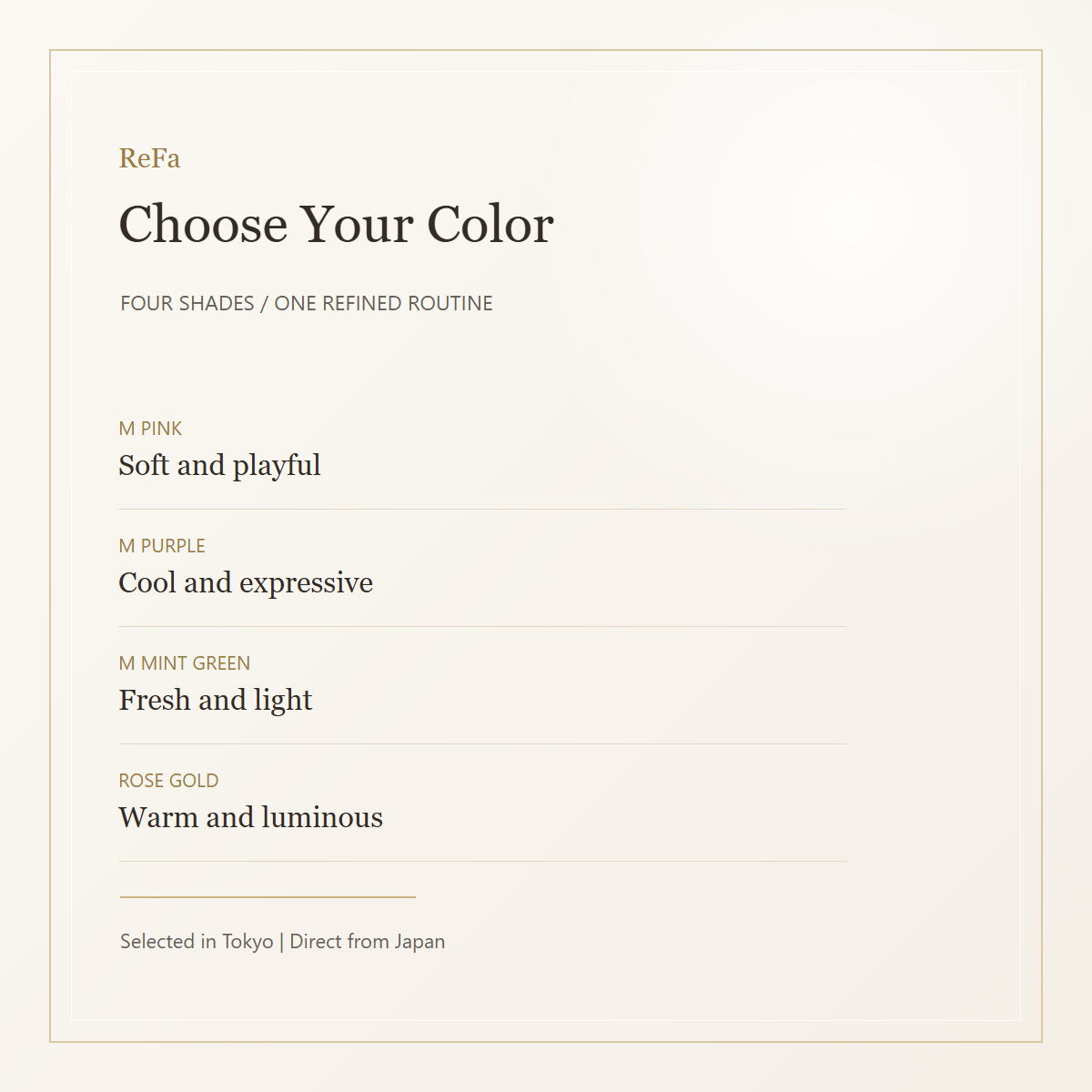 ReFa Aira POINT KEEP four color options English gallery