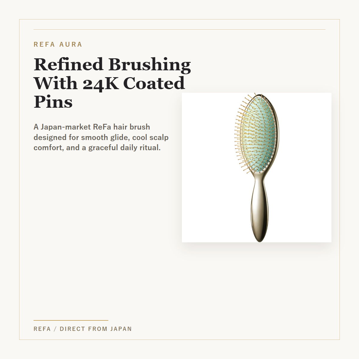 ReFa AURA 24K Coated Hair Brush 4-Color Selection overview
