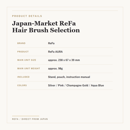 ReFa AURA 24K Coated Hair Brush 4-Color Selection product details