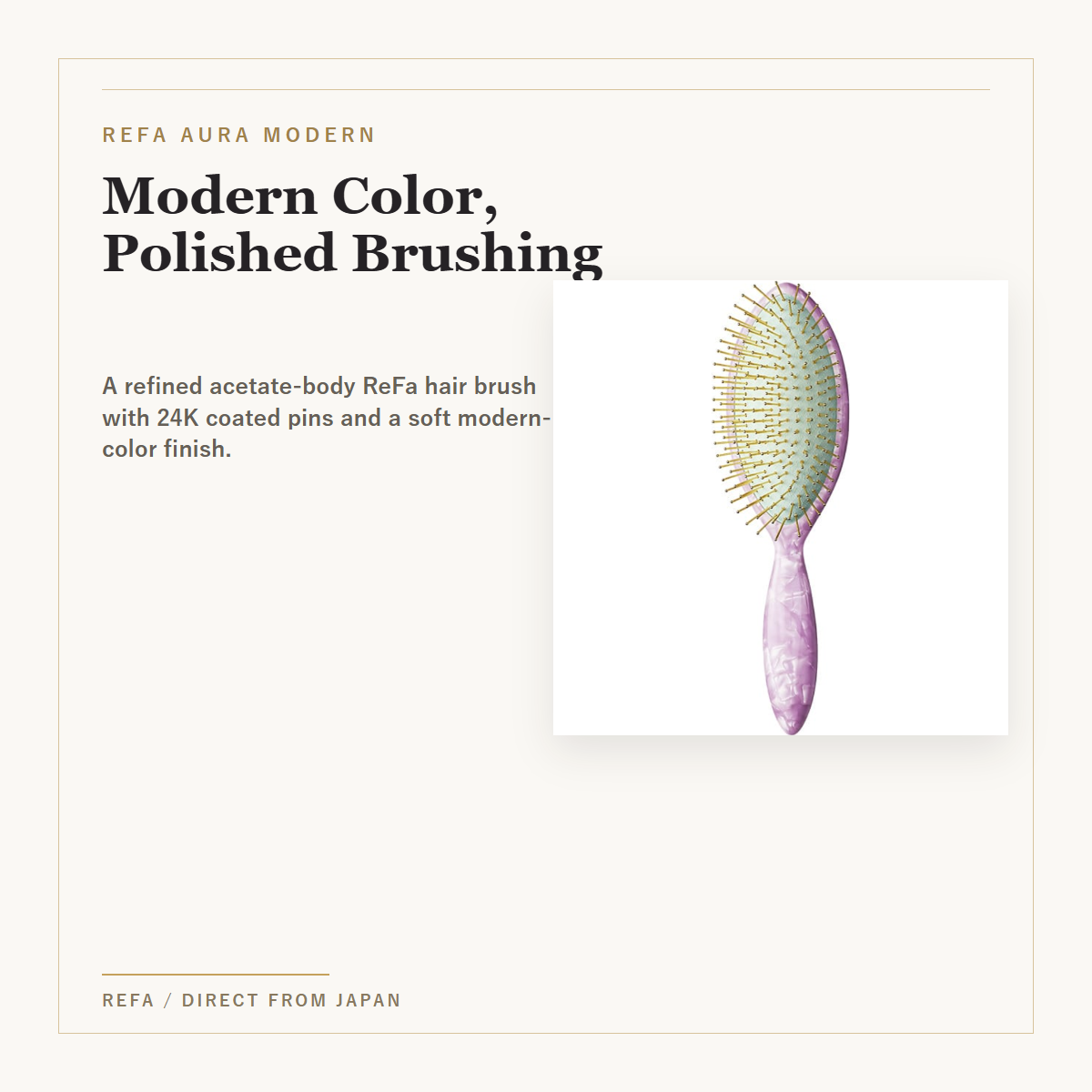 ReFa AURA Modern 24K Coated Hair Brush 4-Color Selection overview