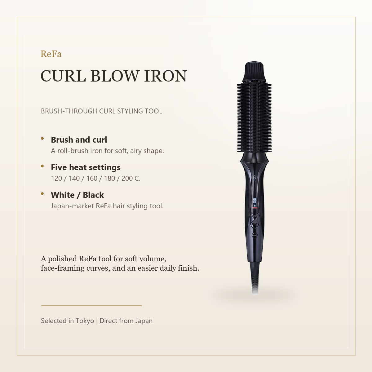 ReFa CURL BLOW IRON | Japanese Roll Brush Hair Iron – Tokyo Plus