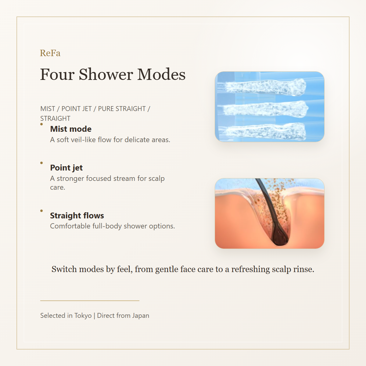 ReFa FINE BUBBLE U four shower modes
