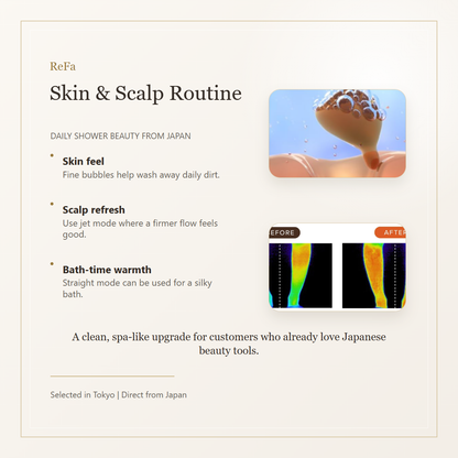 ReFa FINE BUBBLE U skin and scalp routine