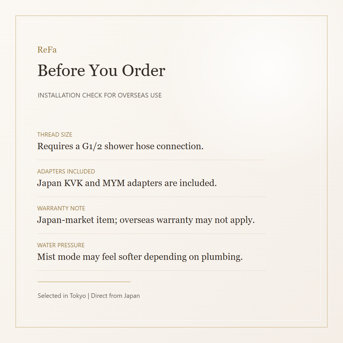 ReFa FINE BUBBLE U overseas installation notice