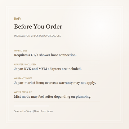 ReFa FINE BUBBLE U overseas installation notice