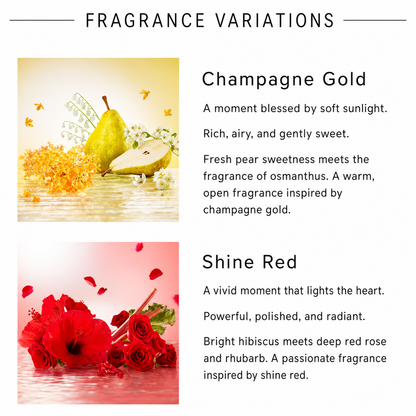 ReFa Heart Fragrance Hand Cream Champagne Gold and Shine Red fragrance variations English