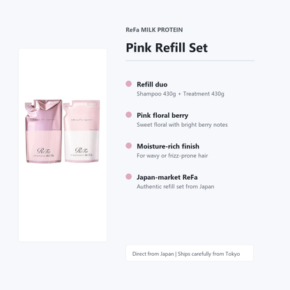 ReFa MILK PROTEIN Pink refill set overview