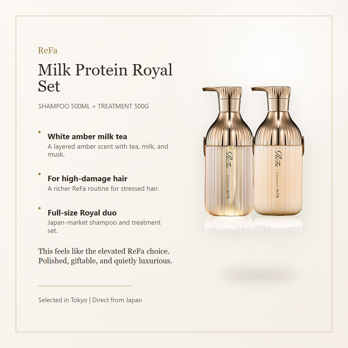 ReFa MILK PROTEIN Royal set elegant overview