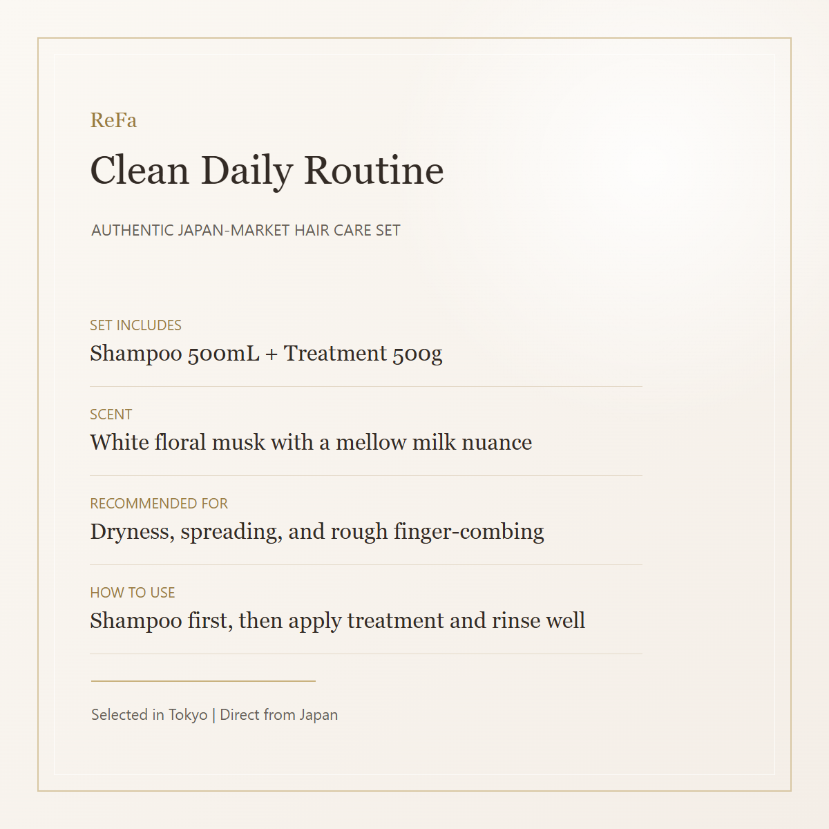 ReFa MILK PROTEIN White set daily routine details