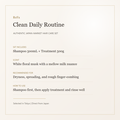 ReFa MILK PROTEIN White set daily routine details