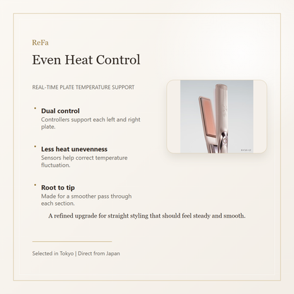 ReFa STRAIGHT IRON PRO+ heat sensing control explanation