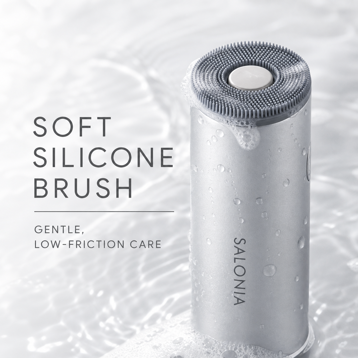 SALONIA Ion Facial Brush soft silicone brush head