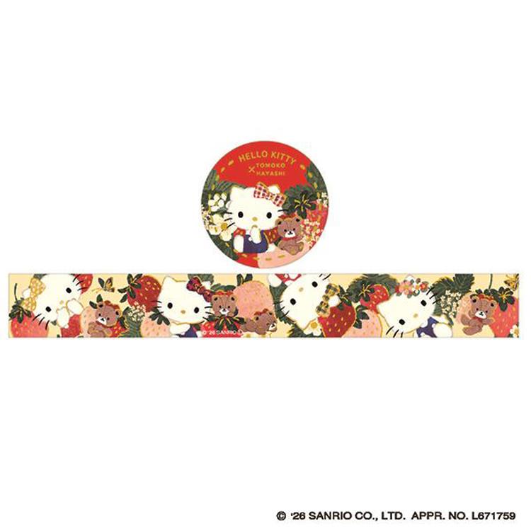 Hello Kitty — single washi tape roll and pattern