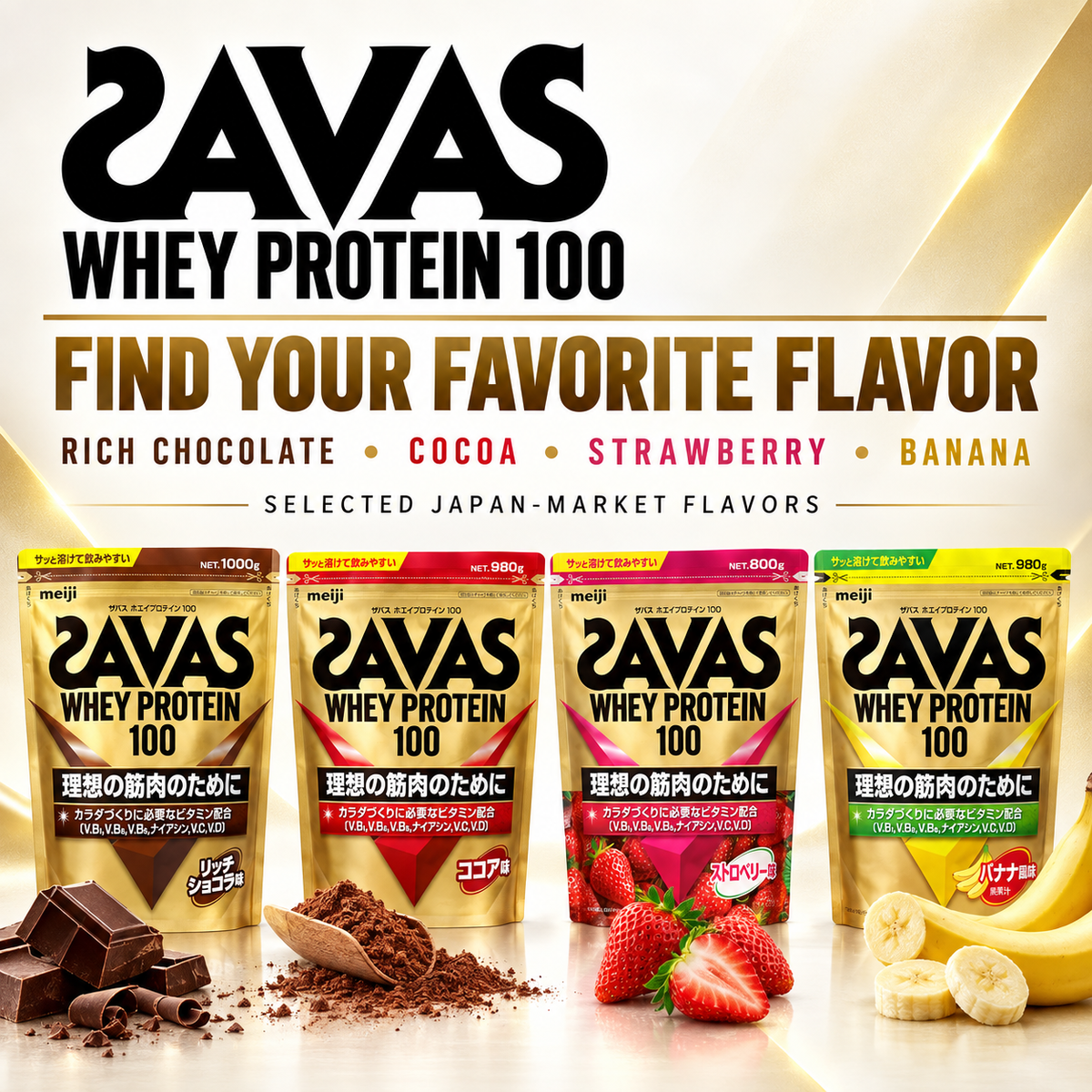 Guia de sabores de SAVAS Whey Protein 100
