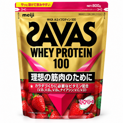 SAVAS Whey Protein 100 Morango 800g saco