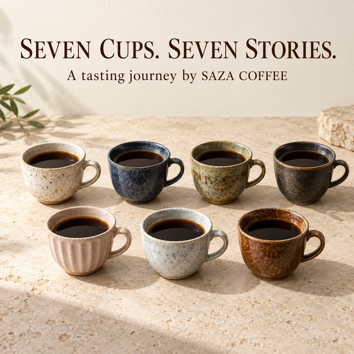 Seven distinct coffees for a tasting journey