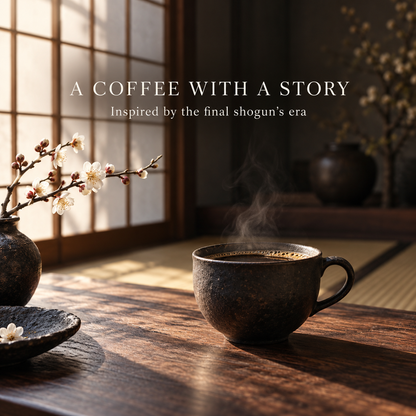 Shogun Coffee history-inspired coffee still life
