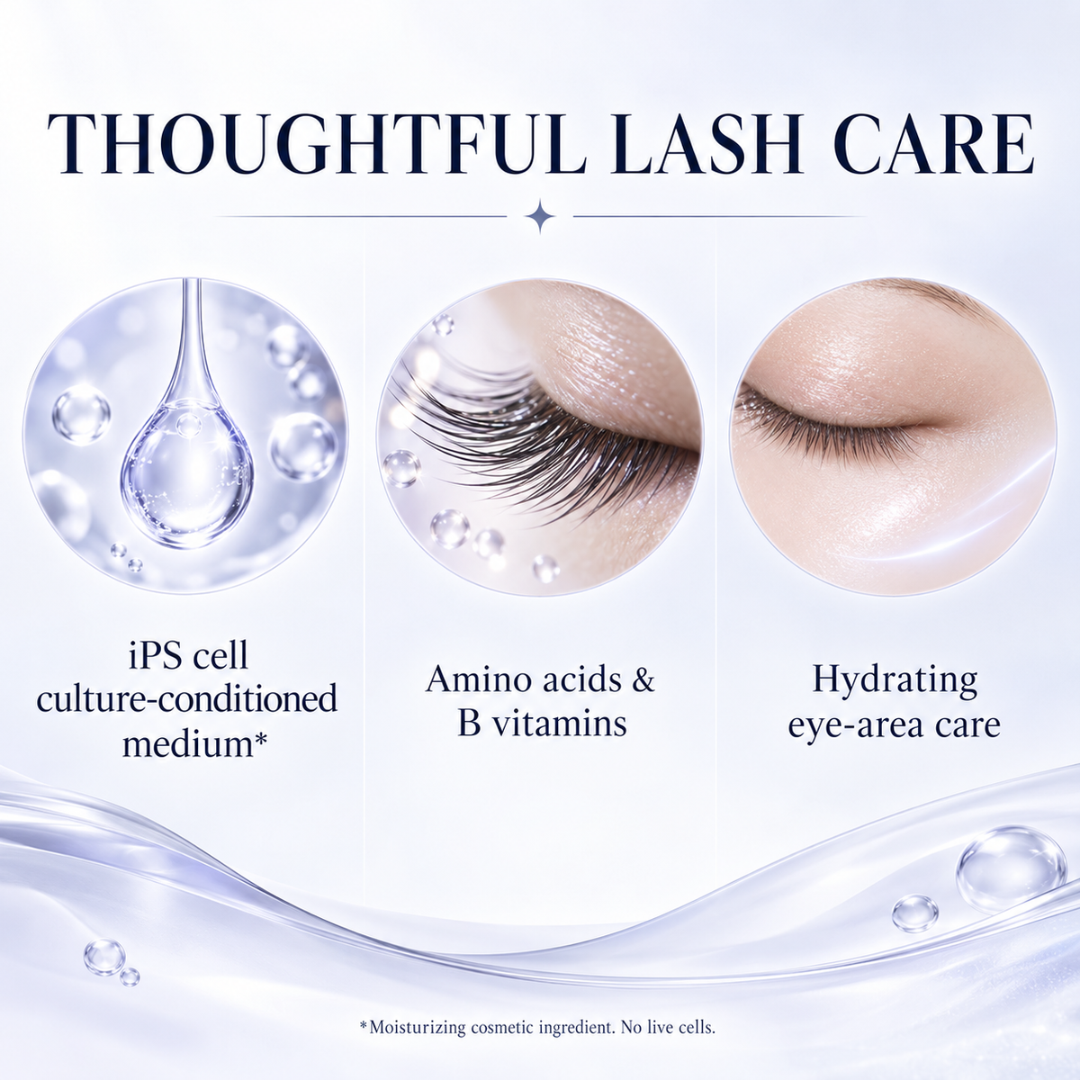 Cosmetic moisturizing and lash-conditioning ingredients