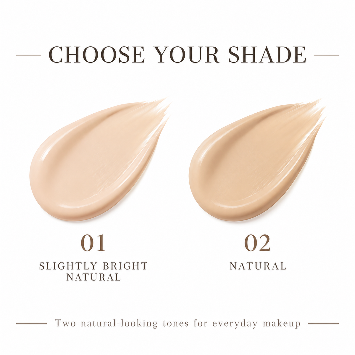 SEKKISEI BB Essence shade comparison 01 and 02