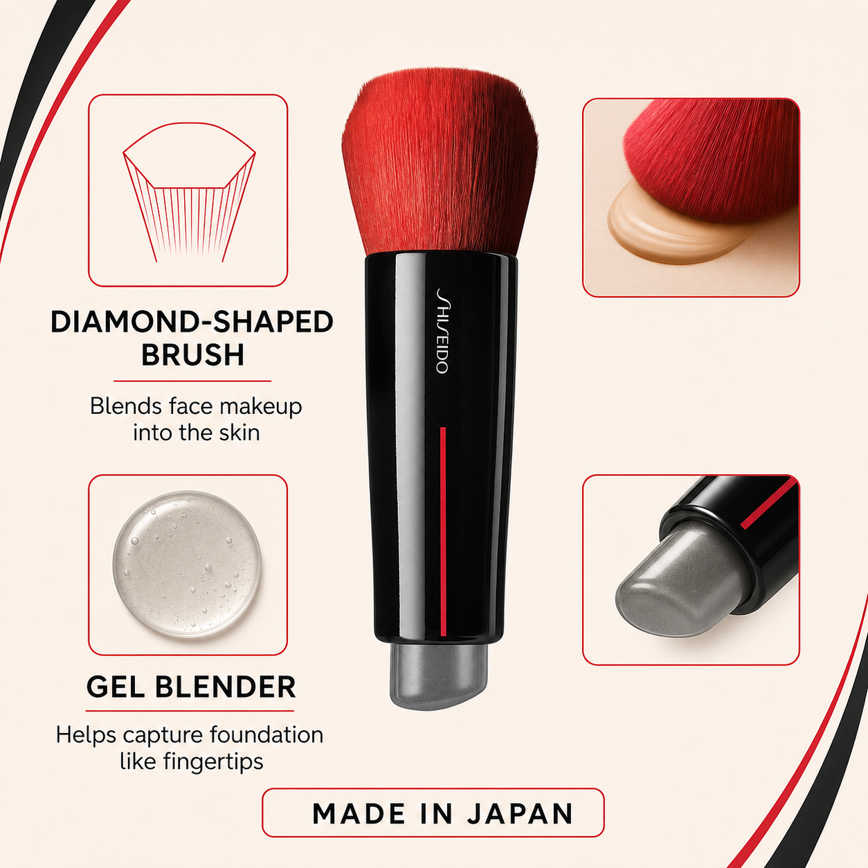 SHISEIDO DAIYA FUDE brush features