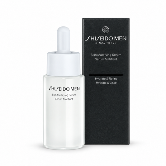 SHISEIDO MEN Skin Mattifying Serum 20mL with box on white background