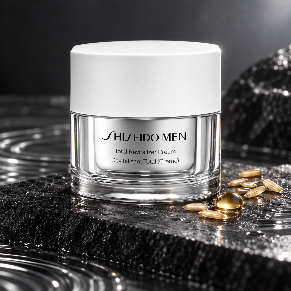 SHISEIDO MEN Total Revitalizer Cream N rice bran hydration feature