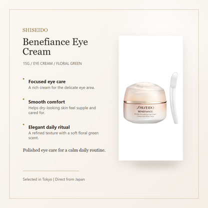 Elegant overview for SHISEIDO Benefiance Wrinkle Smoothing Eye Cream N 15g