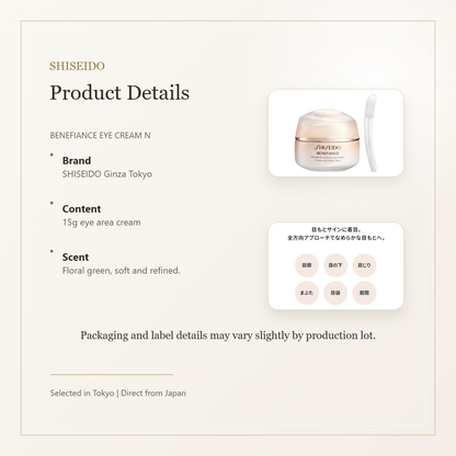 Product details for SHISEIDO Benefiance Wrinkle Smoothing Eye Cream N 15g