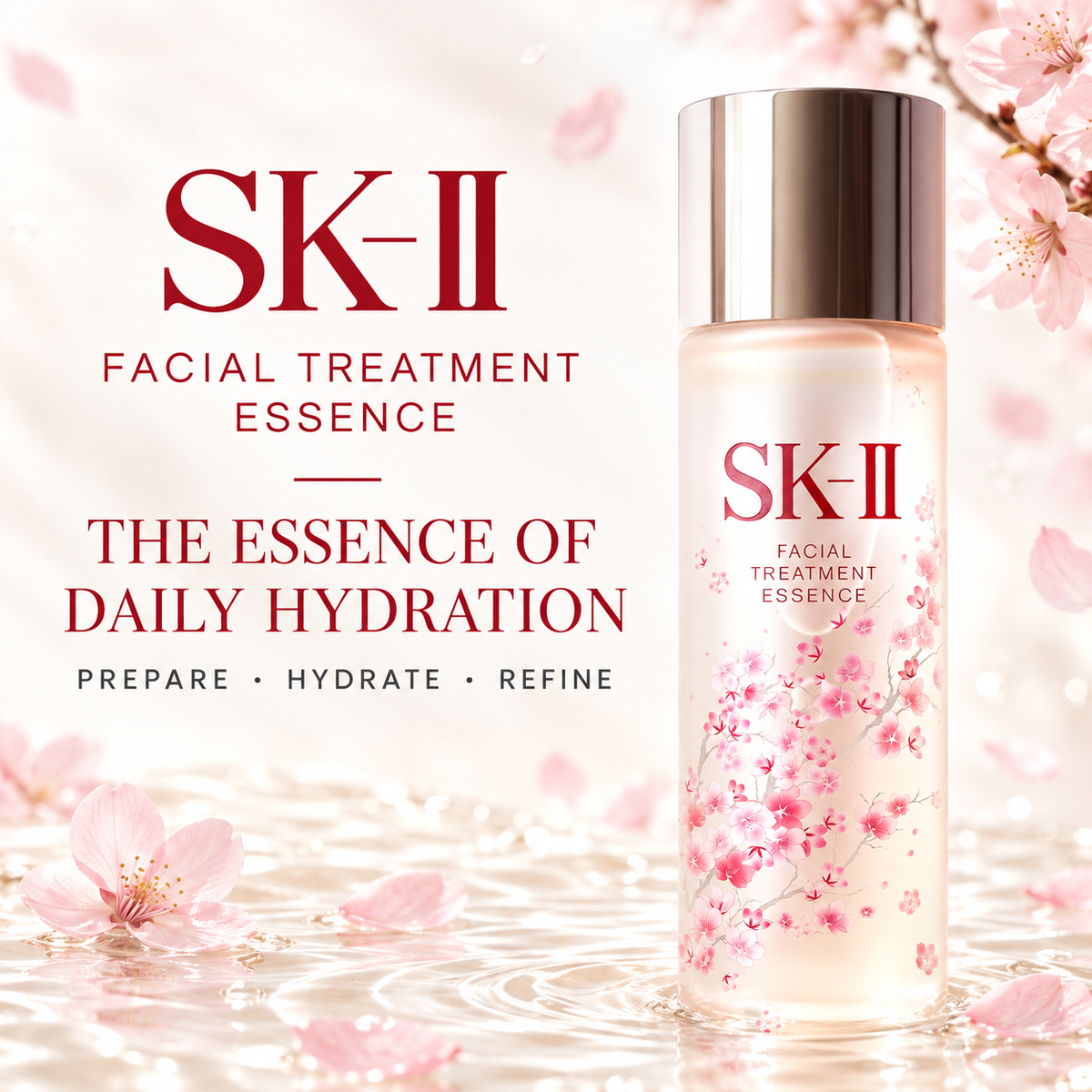 SK-II Facial Treatment Essence Sakura limited design daily hydration overview