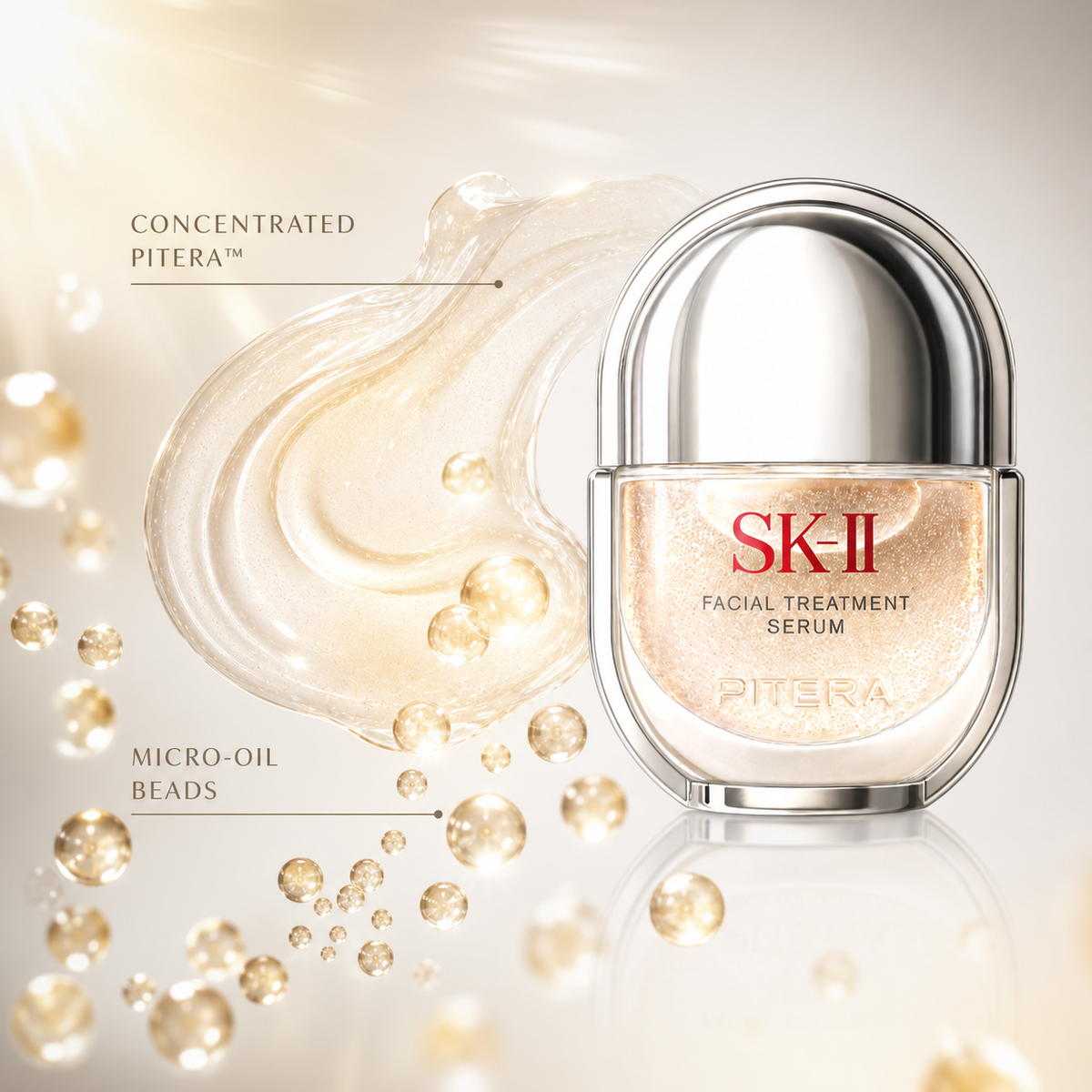 SK-II Facial Treatment Serum texture and micro-oil beads