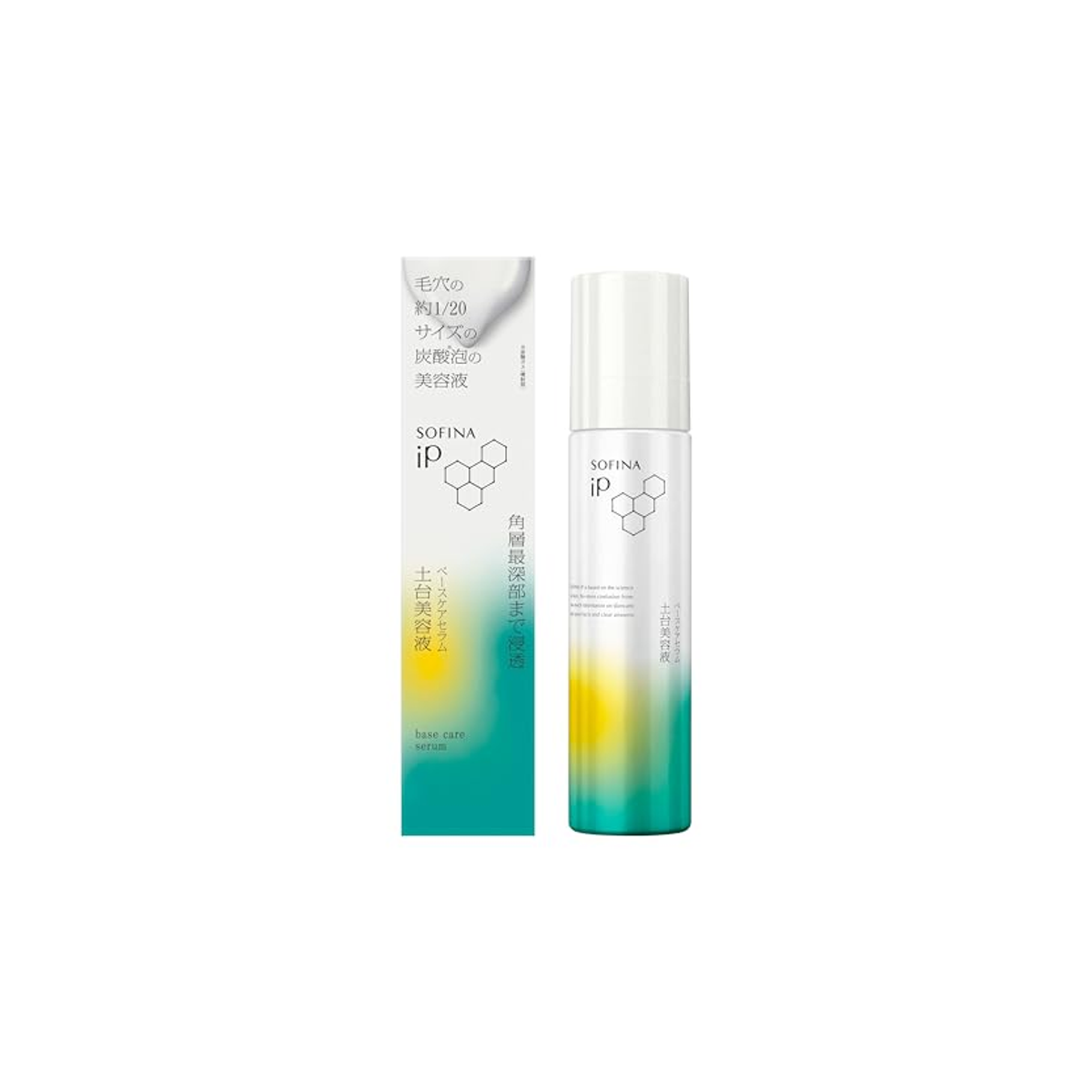 SOFINA iP Base Care Serum 90g bottle and box on white background